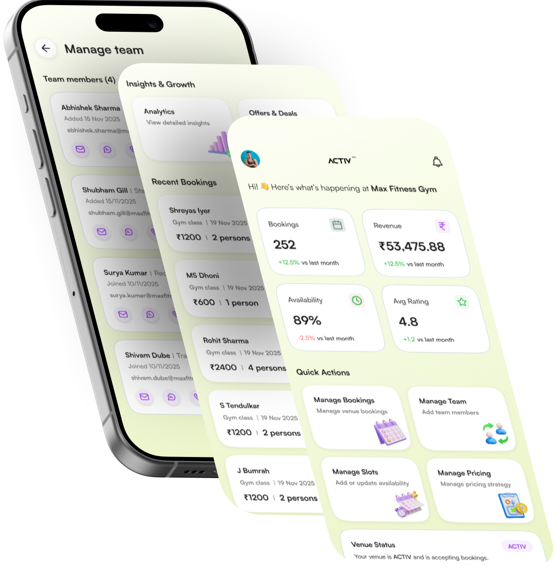 Bookings and earnings screenshot